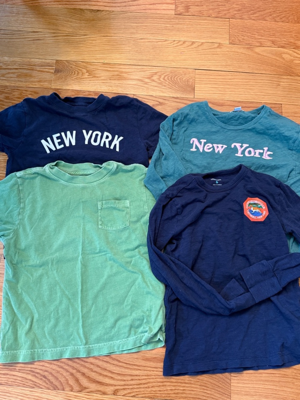 Crewcuts Boys Short & Long-Sleeve Tees - Navy & Green Mix (New York theme)